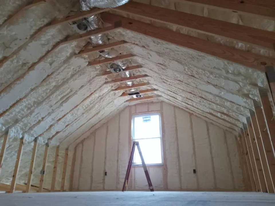 Spray foam roofing application for Crawl Space Insulation project in Linda
